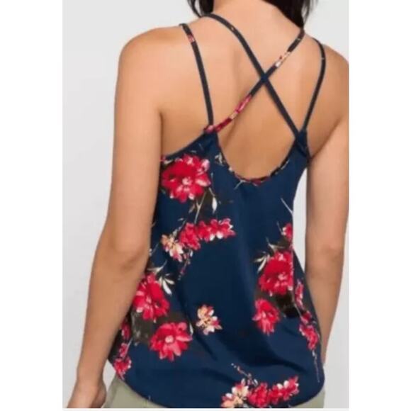 Papermoon Stitch Fix Basima Strappy Back Knit Navy P2XL Floral Tank Whimsygoth - Picture 2 of 9